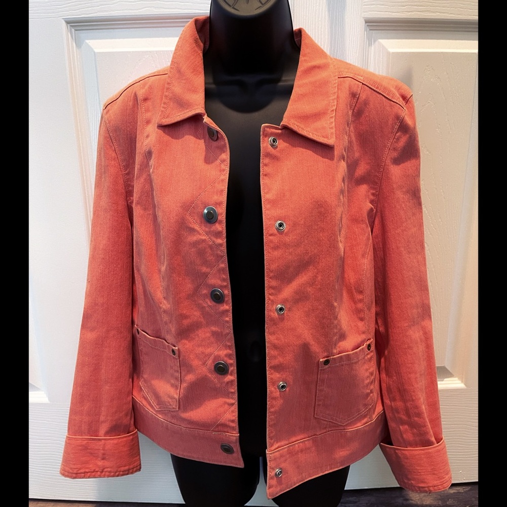 Nordstrom Denim Jacket - Women’s Size L- Coral